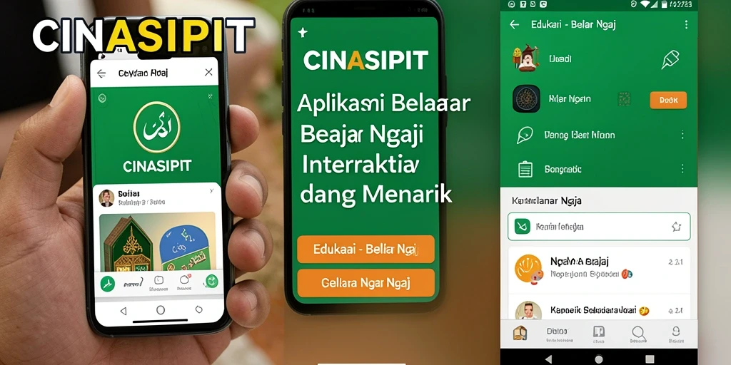 Antarmuka aplikasi CINASIPIT untuk belajar ngaji yang menarik.