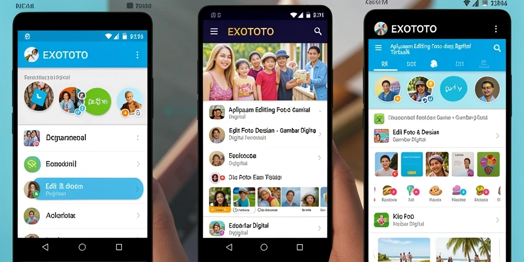 Antarmuka EXOTOTO dengan fitur editing foto yang lengkap.
