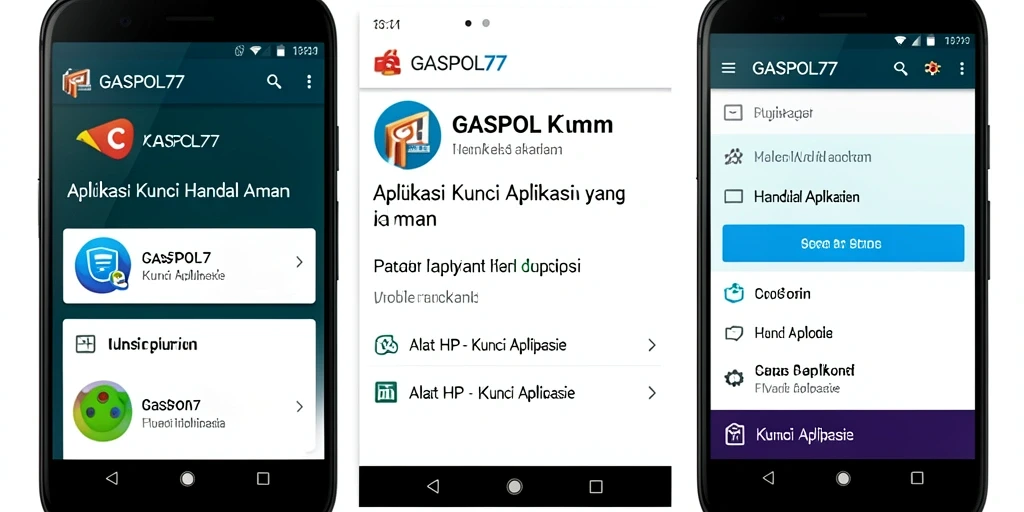 Antarmuka pengguna GASPOL77 dengan fungsi penguncian aplikasi.
