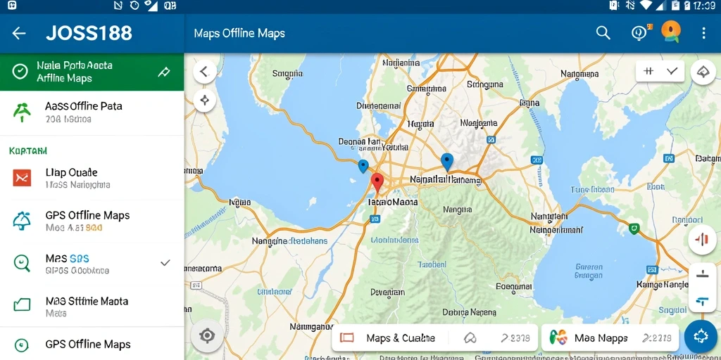 Antarmuka aplikasi JOSS188 yang mudah digunakan untuk navigasi offline.