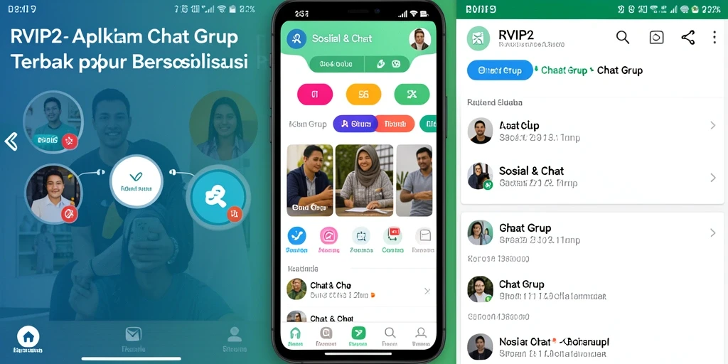 Tampilan antarmuka aplikasi Chat Grup RVIP2 yang menarik dan fungsional.